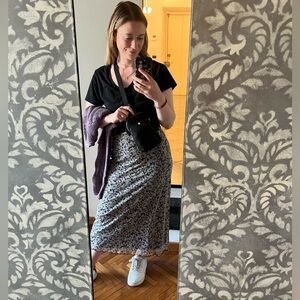 Floral mesh maxi skirt from AE